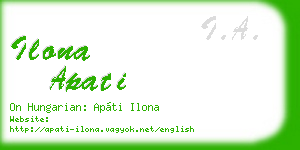 ilona apati business card